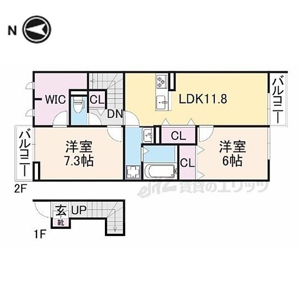 クレール　ルミエール 203｜奈良県大和高田市土庫１丁目(賃貸アパート2LDK・2階・66.70㎡)の写真 その2