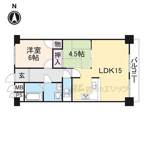 奈良県奈良市芝辻町４丁目(賃貸マンション2LDK・6階・63.80㎡)の写真 その2