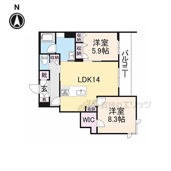 奈良県橿原市新賀町(賃貸マンション2LDK・2階・68.78㎡)の写真 その2