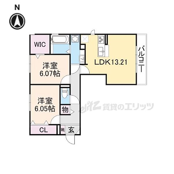 奈良県橿原市曽我町(賃貸アパート2LDK・3階・64.61㎡)の写真 その2
