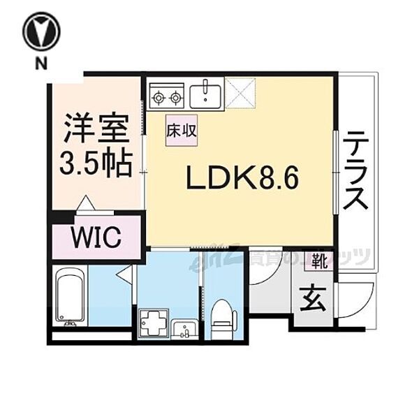 ＷＥＳＴ　ＳＡＷＡ 103｜奈良県橿原市新口町(賃貸アパート1LDK・1階・33.02㎡)の写真 その2