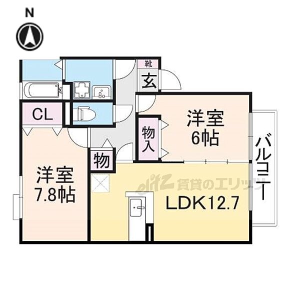 奈良県香芝市穴虫(賃貸アパート2LDK・2階・62.10㎡)の写真 その2
