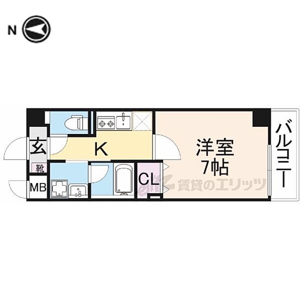 サンシャイン富雄駅前 206｜奈良県奈良市富雄北１丁目(賃貸マンション1K・2階・26.02㎡)の写真 その2