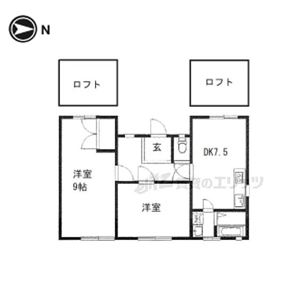 本町マンション 101｜奈良県生駒市本町(賃貸アパート2DK・1階・51.00㎡)の写真 その2