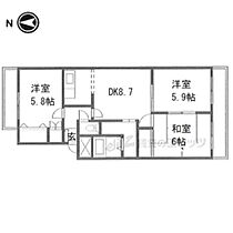 モアイーストVI 202 ｜ 奈良県橿原市東坊城町（賃貸アパート3DK・2階・57.65㎡） その2