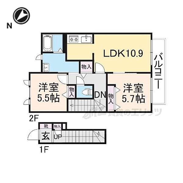 メゾン・アミューサＡ A201｜奈良県橿原市五条野町(賃貸アパート2LDK・2階・60.87㎡)の写真 その2