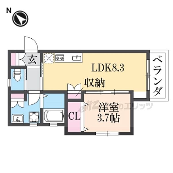 大阪府寝屋川市大谷町(賃貸アパート1LDK・3階・32.10㎡)の写真 その2