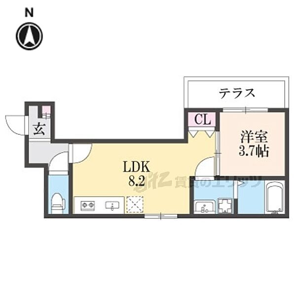 ＡＬＥＧＲＩＡ枚方Ｓｏｕｔｈ 102｜大阪府枚方市枚方元町(賃貸アパート1LDK・1階・30.05㎡)の写真 その2