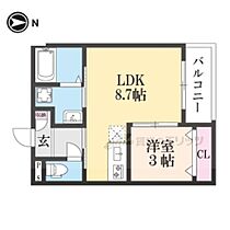 奈良県奈良市法蓮町（賃貸アパート1LDK・3階・29.48㎡） その2