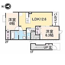 サンリット　法隆寺II 201 ｜ 奈良県生駒郡斑鳩町法隆寺東２丁目（賃貸アパート2LDK・2階・58.90㎡） その2