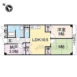 ローレルハイツあやめ池 2LDKの間取図画像