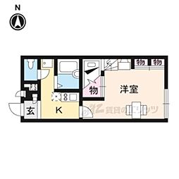 レオパレスめい 1Kの間取図画像