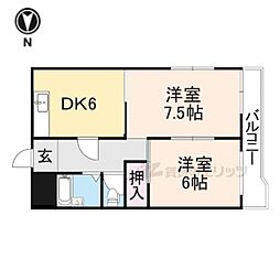 コーポ五風 1LDKの間取図画像
