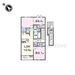 ハイツ大和 2LDKの間取図画像