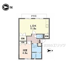 ウィステリア伏見 1LDKの間取図画像