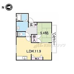 ウィステリア伏見 1LDKの間取図画像