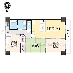 ヴェルデュール石切 3LDKの間取図画像