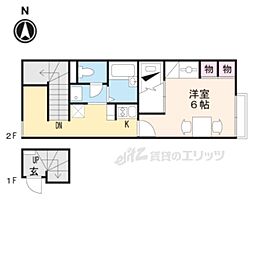 レオパレス伏見3 1Kの間取図画像