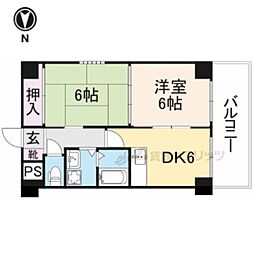ウェルフェア奈良 2DKの間取図画像
