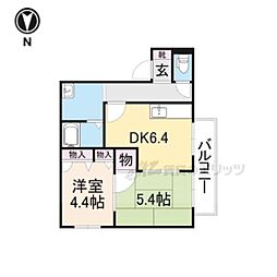 ウィステリア伏見 2DKの間取図画像