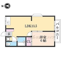 エステートピアタツノ 1LDKの間取図画像