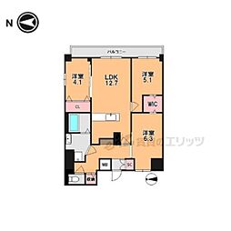 LARIVIEREOKAMOTO2 3DKの間取図画像