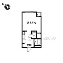 ルミエール1号館 1Kの間取図画像