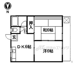 ハイツ小嶋 2DKの間取図画像