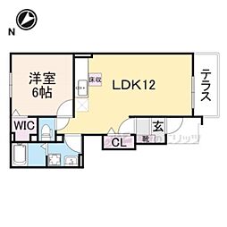 プリムローズ 1LDKの間取図画像