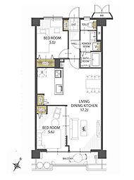 白幡第2コーポサンキョー 2LDKの間取図画像