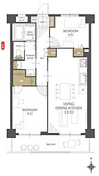 ライオンズマンション西川口第6 2LDKの間取図画像