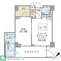 コスモリード恵比寿 1階1LDKの間取り