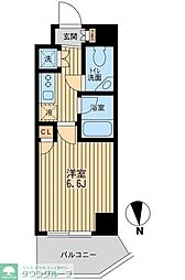スペーシア池尻大橋 5階1Kの間取り