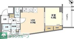 ウェルスクエア中目黒II 1LDKの間取図画像
