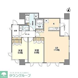 LaSanteKOJIMACHI 2LDKの間取図画像