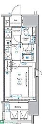 シーフォレシティ芝浦 4階1Kの間取り