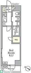 アジールコート三宿テラス 1Kの間取図画像