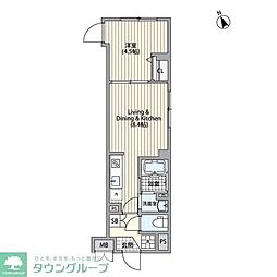 エルファーロ恵比寿 4階1LDKの間取り