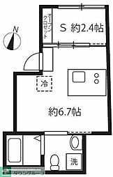 アピチェ目黒 4階1Kの間取り