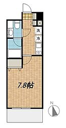 フォンテーヌ芝浦 9階1Kの間取り