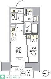 ザ・ライオンズフォーシア文京湯島 1DKの間取図画像