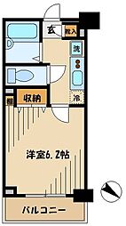 エコロジー都立大学レジデンス 1Kの間取図画像