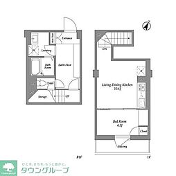 ザ・レジデンス用賀 1LDKの間取図画像