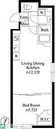 グランパセオ大岡山 1LDKの間取図画像