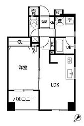 ルクレ日本橋蛎殻町 1LDKの間取図画像