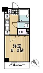 エコロジー都立大学レジデンス 1Kの間取図画像
