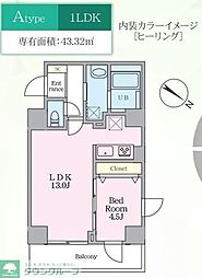 Luvast Yoyogi Park 1LDKの間取図画像