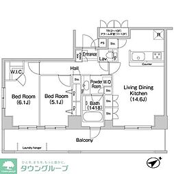 コンフォリア田町 2LDKの間取図画像
