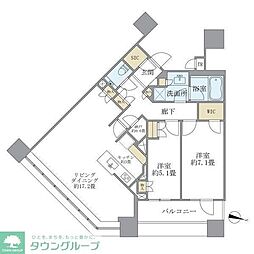 ブリリアタワーズ目黒ノースレジデンス 2LDKの間取図画像