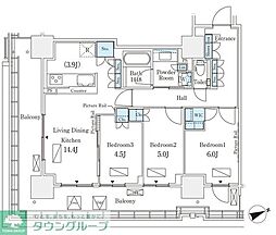 ロイヤルパークス品川 3LDKの間取図画像